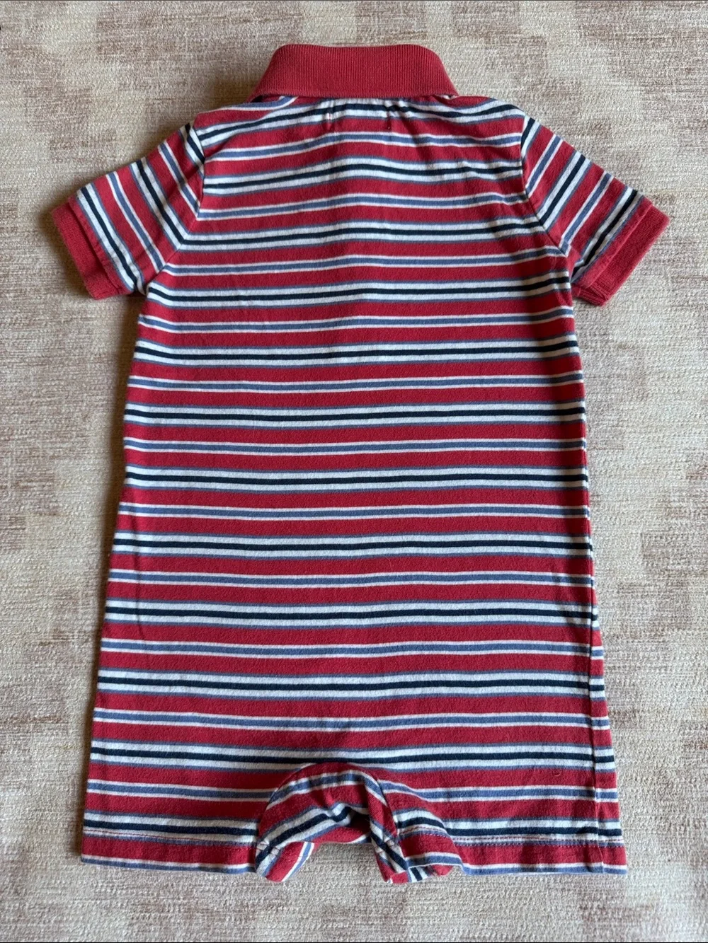 Ralph Lauren Baby - Red, Navy & White Striped Polo Shorts Romper size 6M